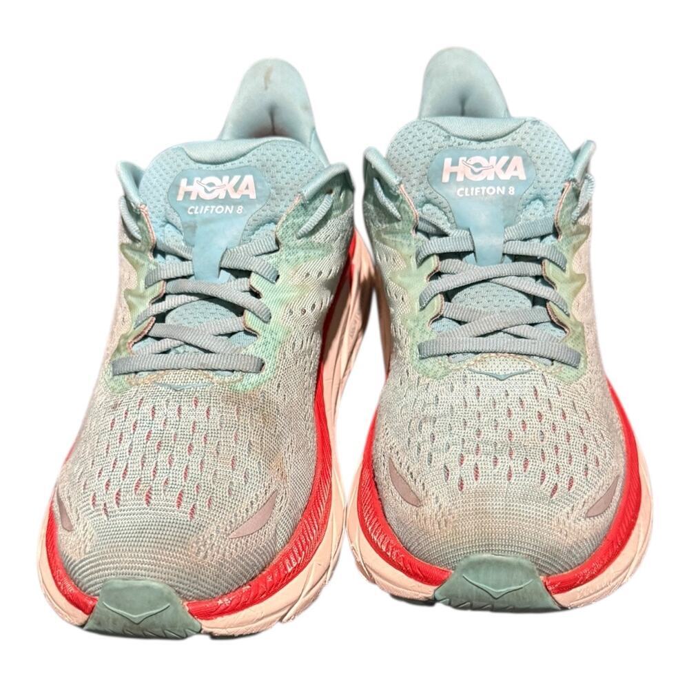 Hoka One One Clifton 8 Womens Size 8 B Sneakers Walking Aquarelle - Picture 4 of 9